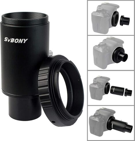 SVBONY Telescopes Eyepieces 9mm 1.25 inches Eyepiece 68 Degree Bundle with 6mm Eyepiece T2 T Ring Adapter Compatible for Canon EOS Cameras Photography in Saudi Arabia