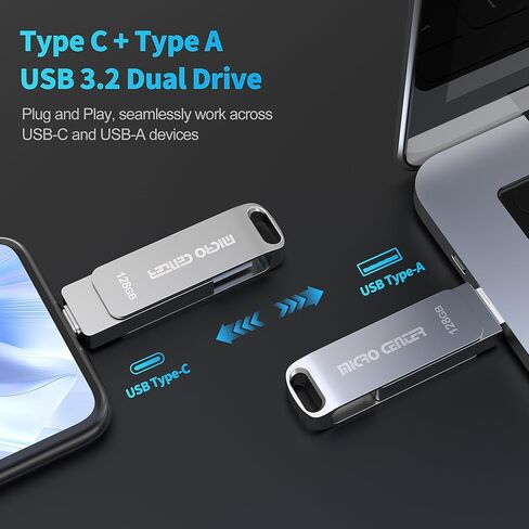 مجموعة Micro Center 2 في 1: 5 عبوات بسعة 128 جيجابايت من النوع A+C USB 3.2 محرك أقراص مزدوج، 5 عبوات من بطاقات ذاكرة فلاش SDHC بسعة 32 جيجابايت فئة 10 in Saudi Arabia