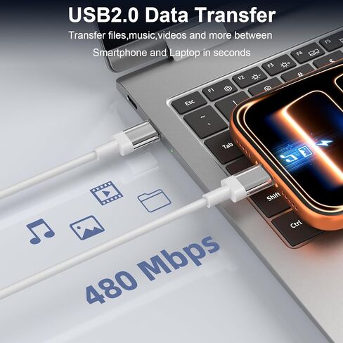 كابل USB C إلى USB C بطول 6 أقدام 100 وات سلك شحن سريع من النوع C لهاتف iPhone 17 16 Pro Max 16E 15/iPad Pro 10 11th Air MacBook، لهاتف Samsung S25 Ultra S24 S23 A36 A16 A17/Pixel 10 9a/شاحن هاتف Android، أبيض in Saudi Arabia