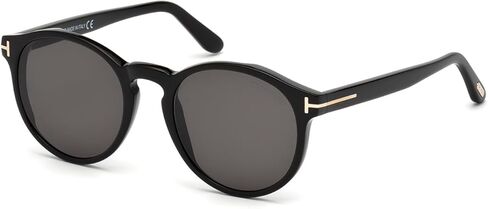 Tom Ford FT0591 01A Shiny Black Ian Round Sunglasses Lens Category 3 Size 51mm in Kuwait