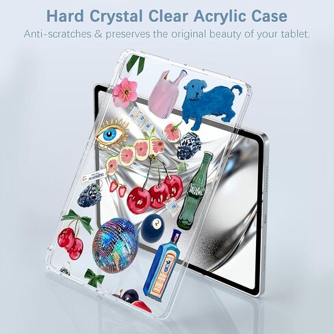 for iPad Air 13" (M3) 2025/ (M2) 2024,Cute Cherry Berries Crystal Clear Case,Slim Lightweight Anti-Scratch Soft TPU Bumper Hard Acrylic Back Cover for Women in Kuwait