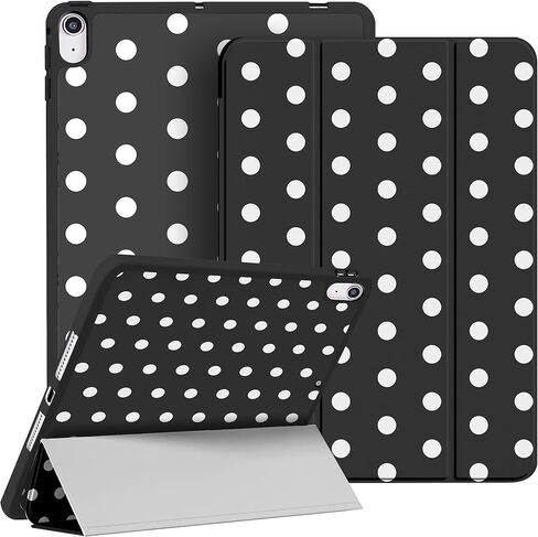 Case for iPad 11th (A16) 11-inch 2025 / 10th Generation 10.9-inch 2022，Fashionable Pattern Case with Pencil Holder Trifold Smart Stand Cover (Small Pink Polka dots) in Saudi Arabia
