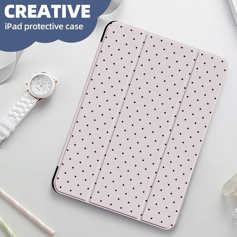 Case for iPad 11th (A16) 11-inch 2025 / 10th Generation 10.9-inch 2022，Fashionable Pattern Case with Pencil Holder Trifold Smart Stand Cover (Small Pink Polka dots) in Saudi Arabia