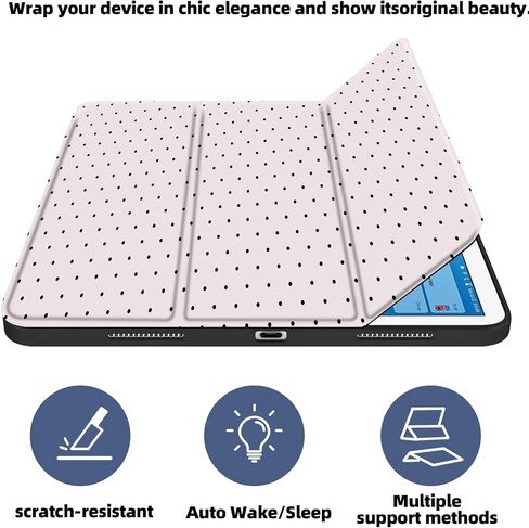 Case for iPad 11th (A16) 11-inch 2025 / 10th Generation 10.9-inch 2022，Fashionable Pattern Case with Pencil Holder Trifold Smart Stand Cover (Small Pink Polka dots) in Saudi Arabia
