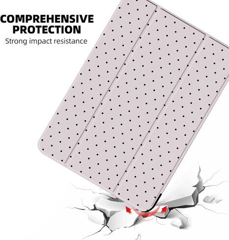 Case for iPad 11th (A16) 11-inch 2025 / 10th Generation 10.9-inch 2022，Fashionable Pattern Case with Pencil Holder Trifold Smart Stand Cover (Small Pink Polka dots) in Saudi Arabia