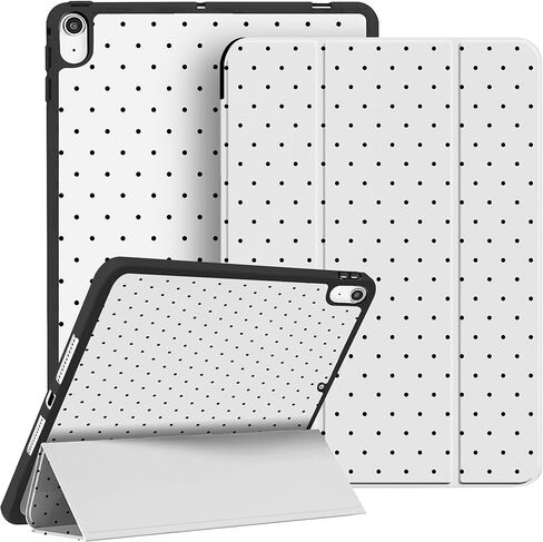 Case for iPad 11th (A16) 11-inch 2025 / 10th Generation 10.9-inch 2022，Fashionable Pattern Case with Pencil Holder Trifold Smart Stand Cover (Small Pink Polka dots) in Saudi Arabia