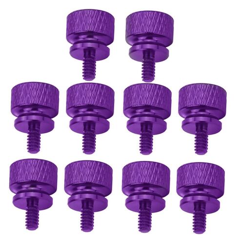 10pcs Aluminum Alloy Computer Case Thumbscrew Replacement, Knurled Head Chassis Fixing Screws for DIY PC Side Panel, Purple Color for Desktop Assembly and Repair in Saudi Arabia