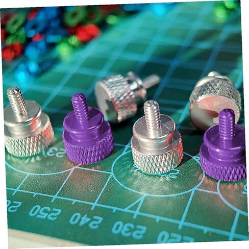 10pcs Aluminum Alloy Computer Case Thumbscrew Replacement, Knurled Head Chassis Fixing Screws for DIY PC Side Panel, Purple Color for Desktop Assembly and Repair in Saudi Arabia