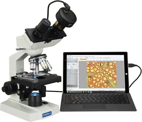 OMAX 40X-2500X 3MP Digital Camera LED Binocular Lab Microscope + Blank Slides + Covers + Lens Paper + Book in Saudi Arabia