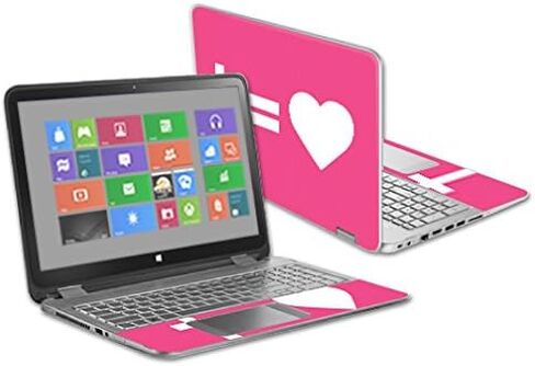 MightySkins Skin Compatible with HP Envy x360 15.6" - Cross Equals Love Pink | Protective, Durable, and Unique Vinyl Decal wrap Cover | Easy to Apply, Remove, and Change Styles | Made in The USA in Saudi Arabia