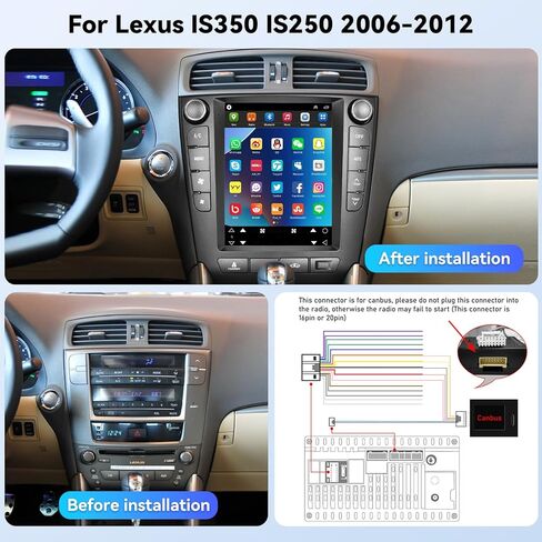 راديو سيارة 2G+64G لسيارة Lexus IS350 IS250 2006-2012 لأوبل إنسيجنيا 2009-2013 مع Carplay Android Auto، شاشة لمس عالية الدقة 9.7 بوصة Android 15 ستيريو للسيارة مع GPS WiFi، بلوتوث، FM/RDS+كاميرا احتياطية in Saudi Arabia