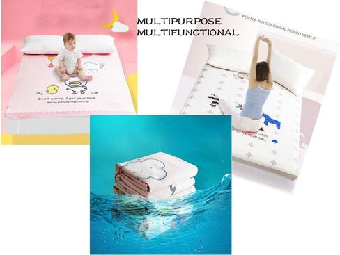 Slip-Resistant Leak Proof Mattress Pad Protector Waterproof Bed Wetting Incontinence Cover, Washable Pads for Toddlers and Elderly (X1, 180 x 200cm) in Saudi Arabia