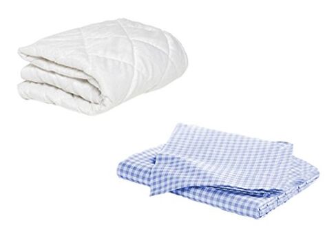 واقي مرتبة الأطفال الصغار من بي كيه بي و2 ملاءة من القماش القطني، أزرق فاتح in Kuwait