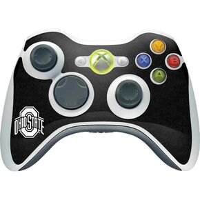 ملصق Skinit المخصص للألعاب متوافق مع وحدة التحكم اللاسلكية Xbox 360 - تصميم أسود مرخص رسميًا من جامعة ولاية أوهايو OSU ولاية أوهايو باللون الأسود in Kuwait