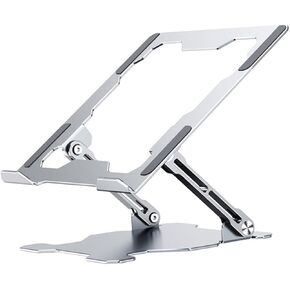 Adjustable Laptop Computer Stand Aluminum Alloy Metal Riser Foldable Desk Holder for Notebook and Tablet Silver Portable Office Workspace Organizer in Kuwait