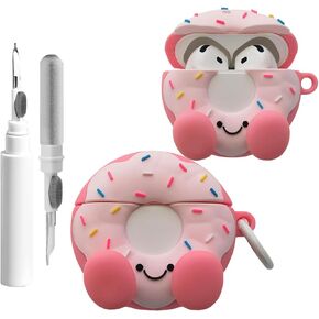 حافظة لجهاز AirPods 4 مع طقم منظف، متوافقة مع حافظة Airpods الجيل الرابع، غطاء واقٍ من السيليكون ثلاثي الأبعاد لطيف على شكل كعكة على شكل كعكة لغطاء AirPods 4 مع سلسلة مفاتيح للأولاد والبنات والنساء in Kuwait