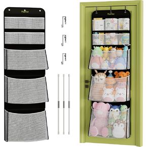 Stuffed Animal Storage,Over the Door Organizer for Stuffies with 11 Expandable Mesh Net Pockets,Stuffed Animal Holder Behind the Door Storage for bedroom storage in Saudi Arabia