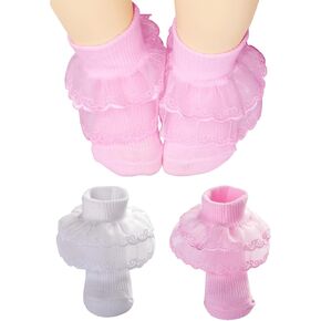 PrinceSasa Little Baby Girl Princess Lace Ruffles Socks Set in Saudi Arabia