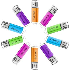 محرك أقراص فلاش USB 10 عبوات، محركات أقراص ذاكرة بوسيكسي سعة 16 جيجابايت مع مؤشر LED متعدد الألوان in Kuwait