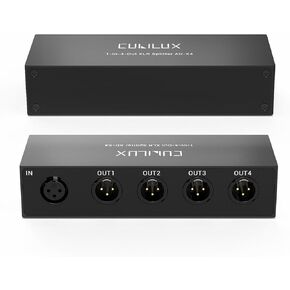 موزع الصوت السلبي Cubilux 4-Way XLR، 1 أنثى إلى 4 ذكر XLR موزع متوازن للميكروفون/الخط، 1 في 4 صندوق فاصل من الألومنيوم in Kuwait