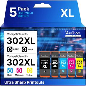302XL Remanufactured for Epson 302XL 302 Ink Cartridges Multipack Replacement for 302XL Ink Cartridges Combo Pack Work for Epson XP-6100 XP-6000 XP6100 XP6000 Printer (Photo Black/B/C/M/Y, 5-Pack) in Kuwait