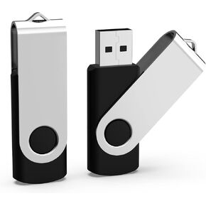محرك فلاش 8 جيجابايت 2 قطعة USB 2.0 محرك فلاش محرك الإبهام محركات الانتقال سلسلة المفاتيح عصا الذاكرة-أسود in Kuwait