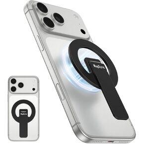 حامل هاتف مغناطيسي لـ Mag-Safe، مسند بلاستيكي خفيف الوزن لسلسلة الهواتف 12-16، عقد مغناطيسي قوي لعرض الصور والمناظر الطبيعية، سهل التركيب والإزالة، أسود in Kuwait