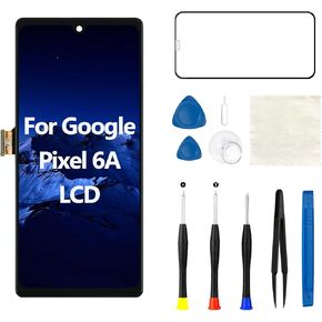 لشاشة Google Pixel 6A البديلة LCD (النماذج: GX7AS GB62Z G1AZG GB17L) مجموعة رقمية ثلاثية الأبعاد تعمل باللمس مع أدوات إصلاح in Kuwait