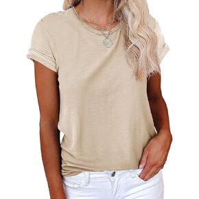 Cicy Bell Women's Short Sleeve Shirts Crewneck Loose Casual Summer Basic Tees Tops in Saudi Arabia