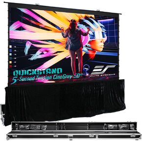 شاشات Elite QuickStand، 5-Second Tab-Tension C5D، بقطر 145 بوصة. 16:9، شاشة عرض يدوية للسحب لأعلى، ضوء السقف المحيط يرفض الفيلم المنزلي 8K 4K، ضمان لمدة عامين، QS145HT-C5D in Kuwait