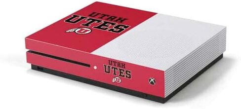 Skinit Decal Gaming Skin Compatible with Xbox One S Console - Officially Licensed College Utah Utes Text on Red Design in Saudi Arabia
