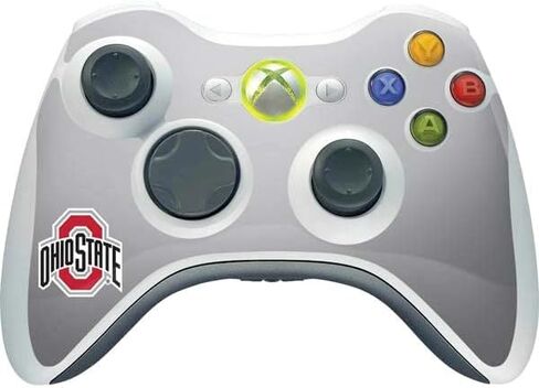 ملصق ألعاب Skinit متوافق مع وحدة التحكم اللاسلكية Xbox 360 - تصميم جامعة ولاية أوهايو المرخص رسميًا وجامعة ولاية أوهايو باكيز in Saudi Arabia