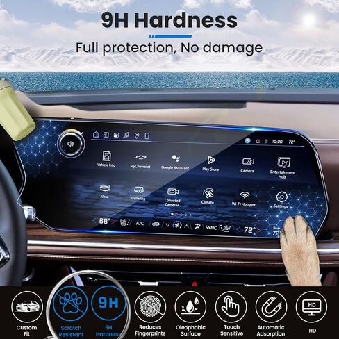 4PACK 2026 2025 Tahoe Suburban واقي شاشة من الزجاج المقسى لعام 2025 2026 Chevy Tahoe Suburban (Z71/Premier/High Country) واقي شاشة 2025 2026 Tahoe Suburban Accessories in Kuwait