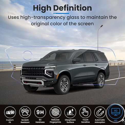 4PACK 2026 2025 Tahoe Suburban واقي شاشة من الزجاج المقسى لعام 2025 2026 Chevy Tahoe Suburban (Z71/Premier/High Country) واقي شاشة 2025 2026 Tahoe Suburban Accessories in Kuwait