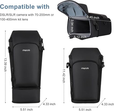 MOSISO Camera Bag, Top Access Crossbody Shoulder Bag for DSLR SLR Cameras with Lens Kit, Padded Camera Case with Expandable Bottom Layer, Photography Bags Compatible with Canon/Nikon/Sony, Black in Saudi Arabia