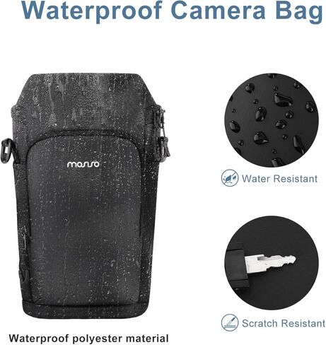 MOSISO Camera Bag, Top Access Crossbody Shoulder Bag for DSLR SLR Cameras with Lens Kit, Padded Camera Case with Expandable Bottom Layer, Photography Bags Compatible with Canon/Nikon/Sony, Black in Saudi Arabia