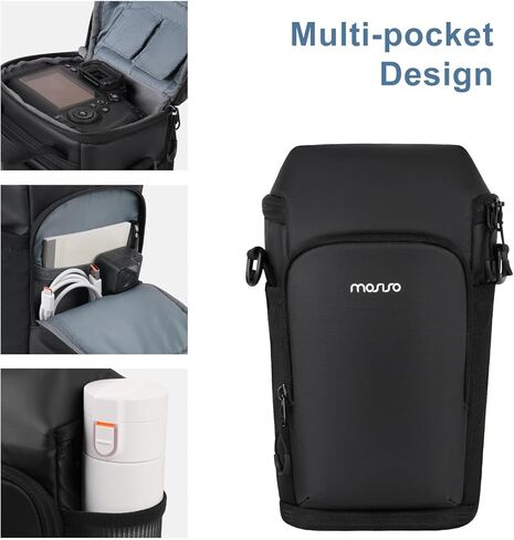 MOSISO Camera Bag, Top Access Crossbody Shoulder Bag for DSLR SLR Cameras with Lens Kit, Padded Camera Case with Expandable Bottom Layer, Photography Bags Compatible with Canon/Nikon/Sony, Black in Saudi Arabia