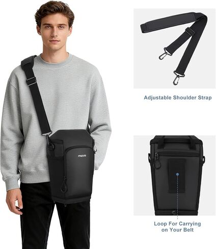 MOSISO Camera Bag, Top Access Crossbody Shoulder Bag for DSLR SLR Cameras with Lens Kit, Padded Camera Case with Expandable Bottom Layer, Photography Bags Compatible with Canon/Nikon/Sony, Black in Saudi Arabia