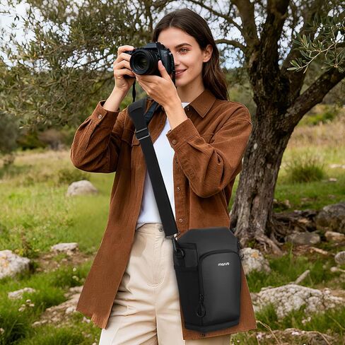 MOSISO Camera Bag, Top Access Crossbody Shoulder Bag for DSLR SLR Cameras with Lens Kit, Padded Camera Case with Expandable Bottom Layer, Photography Bags Compatible with Canon/Nikon/Sony, Black in Saudi Arabia