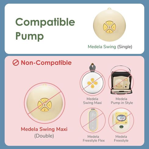 Swing Tubing and Breast Pump Kit Compatible with Medela Swing Breastpump. Inc. 1 Medium Breastshield (Comparable to Medela Personalfit 24mm), 1 Valve, 1 Membrane, and 1 Replacement Tubing in Saudi Arabia
