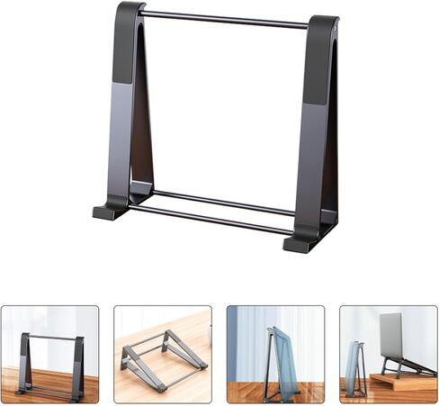 Zerodeko Aluminum Alloy Laptop Cooling Rack and Portable Computer Stand, Foldable Desk Riser with Ventilated Design for Home and Office Use, Space Gray in Kuwait
