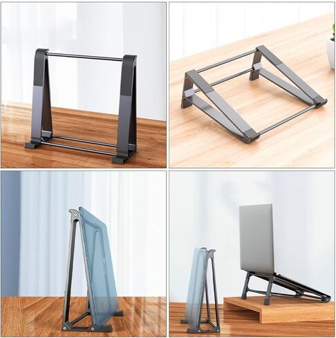 Zerodeko Aluminum Alloy Laptop Cooling Rack and Portable Computer Stand, Foldable Desk Riser with Ventilated Design for Home and Office Use, Space Gray in Kuwait