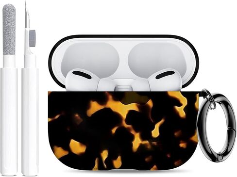 حافظة متوافقة مع Airpods Pro 3 (2025) مع حامل الهاتف ومجموعة التنظيف، مشبك قفل سيليكون ناعم لطيف لحافظة Apple AirPods Pro الجيل الثالث، غطاء Airpod Pro 3 مع سلسلة مفاتيح للنساء/الفتيات، طباعة جلد الفهد in Kuwait