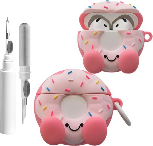 حافظة لجهاز AirPods 4 مع طقم منظف، متوافقة مع حافظة Airpods الجيل الرابع، غطاء واقٍ من السيليكون ثلاثي الأبعاد لطيف على شكل كعكة على شكل كعكة لغطاء AirPods 4 مع سلسلة مفاتيح للأولاد والبنات والنساء in Kuwait