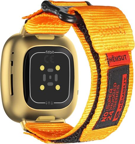 سوار ساعة SMITHA متوافق مع Fitbit Versa 3 / Versa 4 / Fitbit Sense/Sense 2 للرجال، حزام معصم رياضي من النايلون المتين قابل للتعديل بنمط عسكري تكتيكي in Kuwait