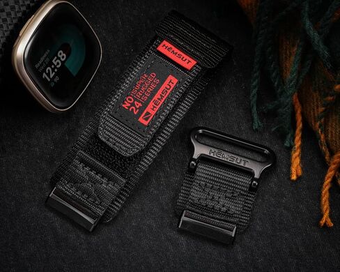 سوار ساعة SMITHA متوافق مع Fitbit Versa 3 / Versa 4 / Fitbit Sense/Sense 2 للرجال، حزام معصم رياضي من النايلون المتين قابل للتعديل بنمط عسكري تكتيكي in Kuwait