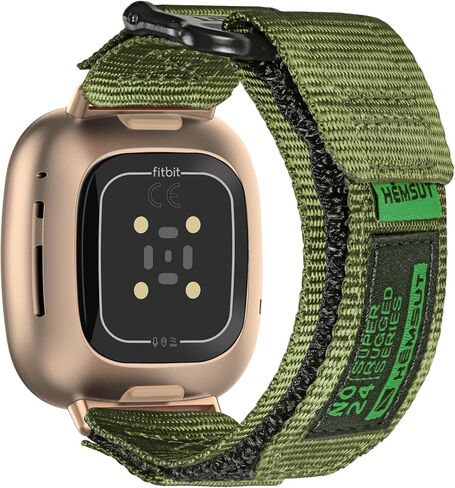 سوار ساعة SMITHA متوافق مع Fitbit Versa 3 / Versa 4 / Fitbit Sense/Sense 2 للرجال، حزام معصم رياضي من النايلون المتين قابل للتعديل بنمط عسكري تكتيكي in Kuwait