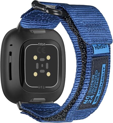 سوار ساعة SMITHA متوافق مع Fitbit Versa 3 / Versa 4 / Fitbit Sense/Sense 2 للرجال، حزام معصم رياضي من النايلون المتين قابل للتعديل بنمط عسكري تكتيكي in Kuwait