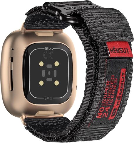 سوار ساعة SMITHA متوافق مع Fitbit Versa 3 / Versa 4 / Fitbit Sense/Sense 2 للرجال، حزام معصم رياضي من النايلون المتين قابل للتعديل بنمط عسكري تكتيكي in Kuwait