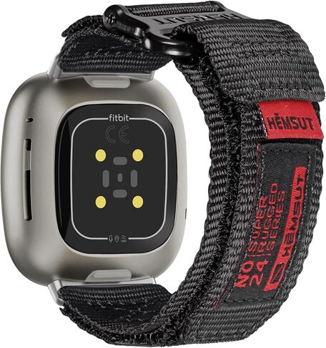 سوار ساعة SMITHA متوافق مع Fitbit Versa 3 / Versa 4 / Fitbit Sense/Sense 2 للرجال، حزام معصم رياضي من النايلون المتين قابل للتعديل بنمط عسكري تكتيكي in Kuwait